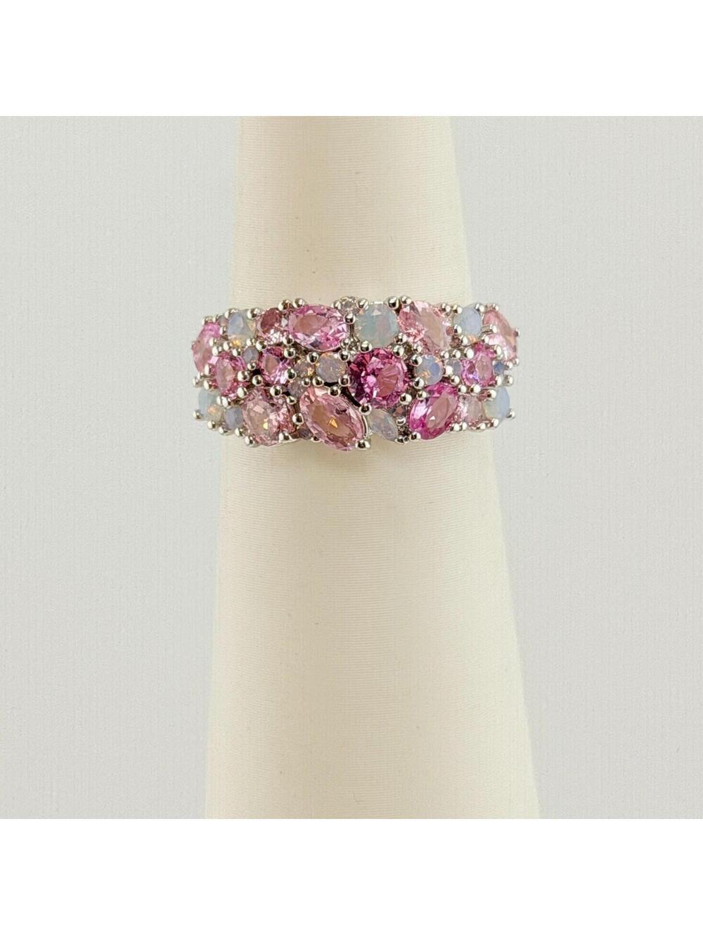 Bomb Party Sz 7 "She's A Stunner" Pink Corundum, Moonstone, Pink Quartz RBP7589 - Picture 3 of 8